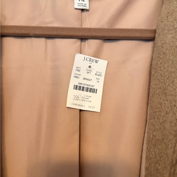 Jcrew Factory Women’s Camel Wool-Blend Stand-Collar Coat - Picture 5 of 7